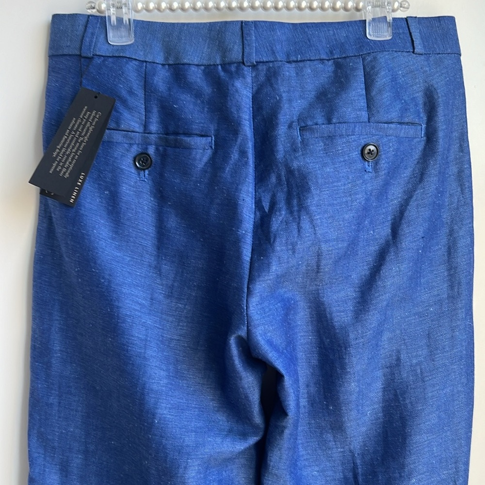 Banana Republic Logan-Fit Linen-Blend Pants Royal Blue - Picture 11 of 14